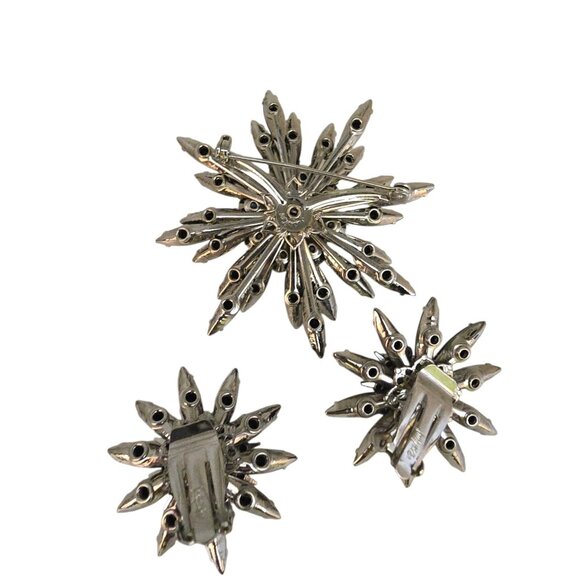 Vintage Judy Lee Layered Navette Flower Brooch Set (A8756) - Picture 5 of 6